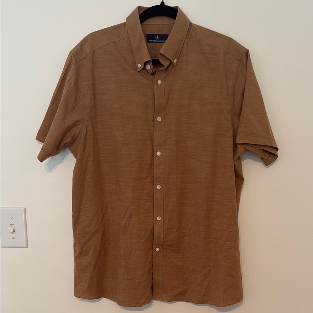 Hart Schaffner Marx Brown‎ Casual Button Down Shirt